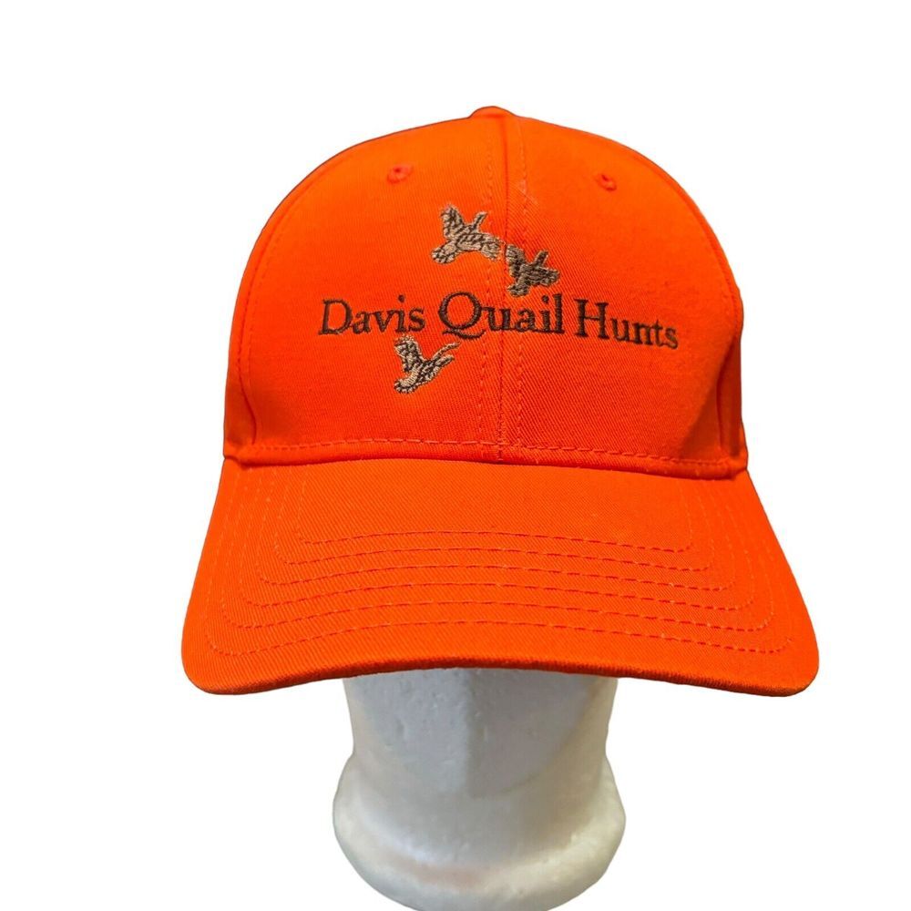 Davis Quail Hunt Hunter Orange Hat Adjustable‎ One Size